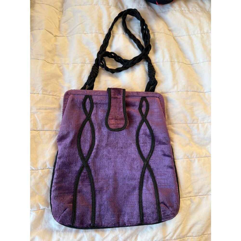 Alexander's 1970s does Victorian Velvet & Leather Made in Italy Handbag